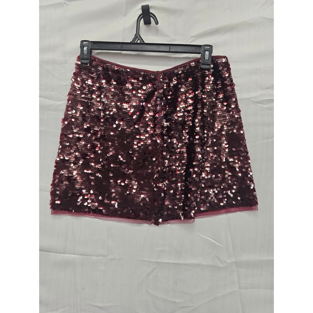 Wild‎ Fable Burgundy Sequin Mini Skirt Womens Medium WFS0723KJ New With Tags